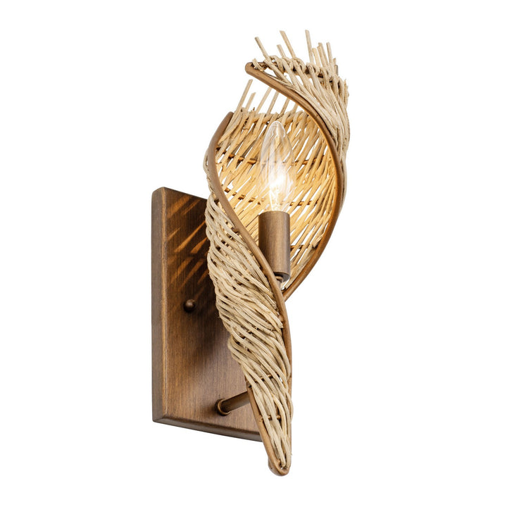 Varaluz Flow 240K01RBTR Wall Sconce Light - Baguette/Natural Rattan