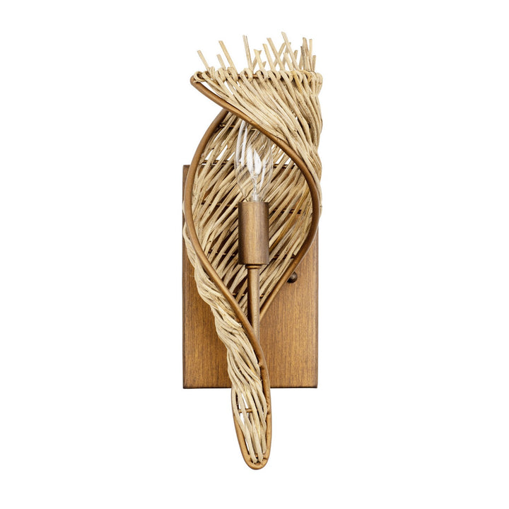 Varaluz Flow 240K01RBTR Wall Sconce Light - Baguette/Natural Rattan