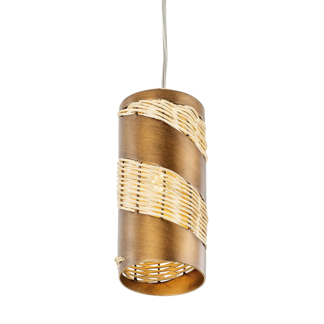 Varaluz Flow 240M01BTR Pendant Light - Baguette/Natural Rattan