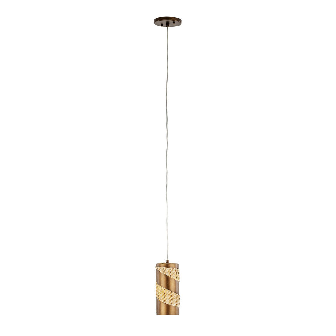 Varaluz Flow 240M01BTR Pendant Light - Baguette/Natural Rattan