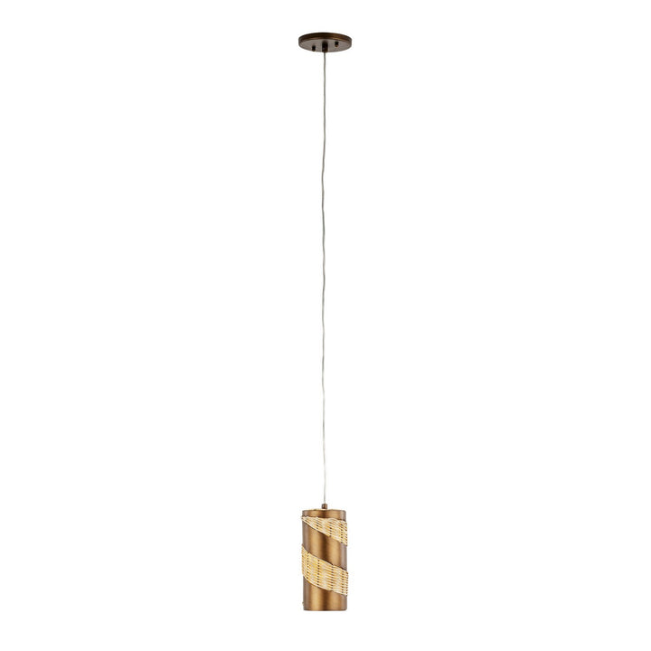 Varaluz Flow 240M01BTR Pendant Light - Baguette/Natural Rattan