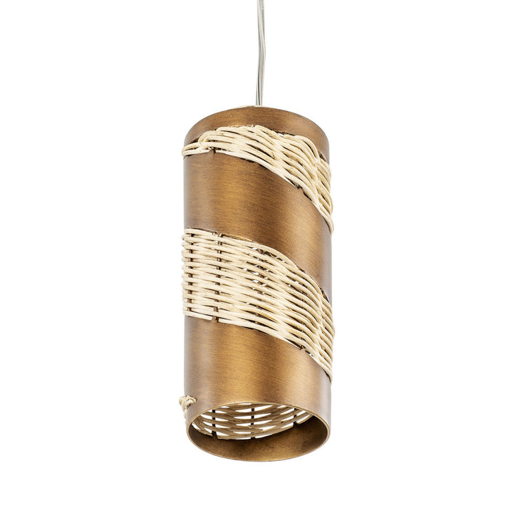 Varaluz Flow 240M01BTR Pendant Light - Baguette/Natural Rattan