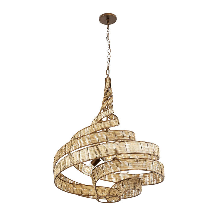 Varaluz Flow 240P06BTR Chandelier Light - Baguette/Natural Rattan