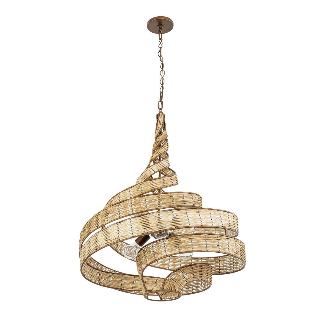 Varaluz Flow 240P06BTR Chandelier Light - Baguette/Natural Rattan