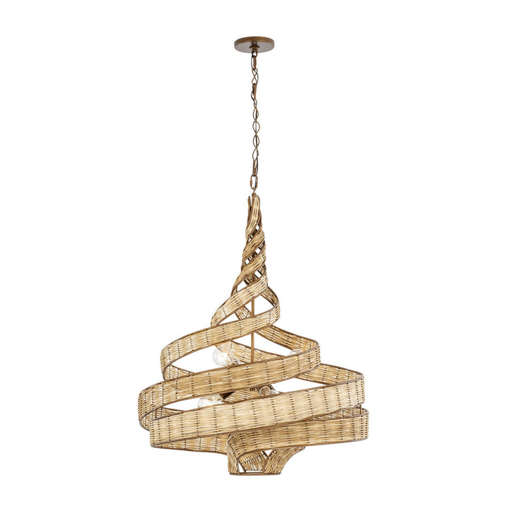 Varaluz Flow 240P06BTR Chandelier Light - Baguette/Natural Rattan