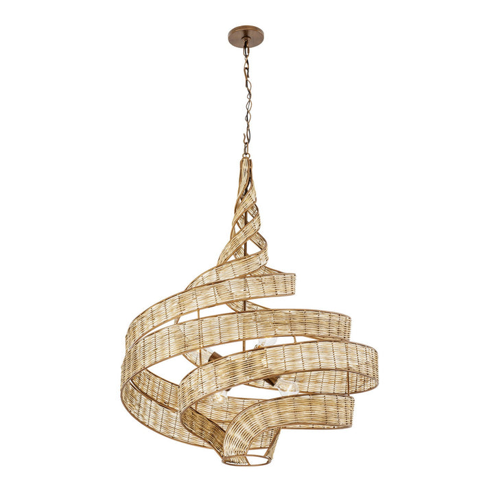 Varaluz Flow 240P06LBTR Chandelier Light - Baguette/Natural Rattan