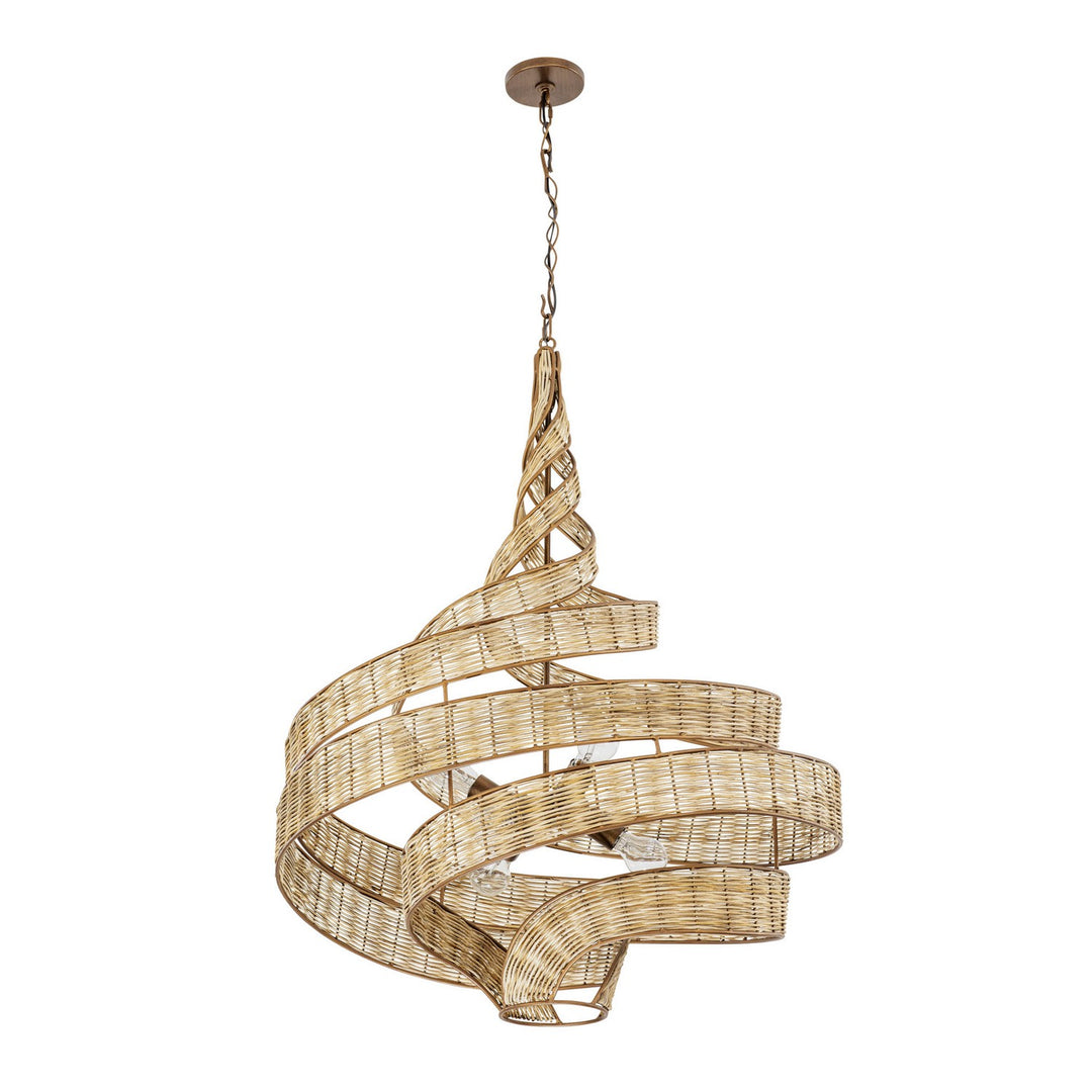 Varaluz Flow 240P06LBTR Chandelier Light - Baguette/Natural Rattan