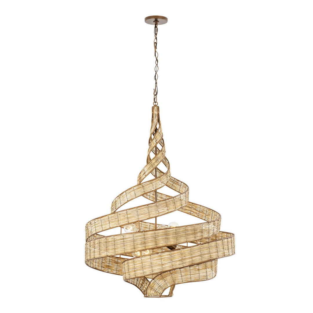 Varaluz Flow 240P06LBTR Chandelier Light - Baguette/Natural Rattan