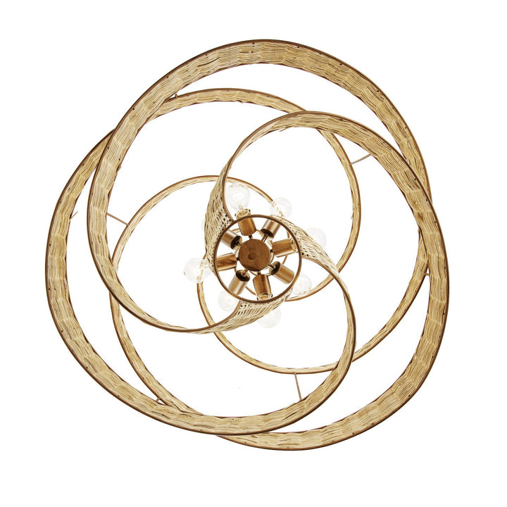 Varaluz Flow 240P08BTR Chandelier Light - Baguette/Natural Rattan