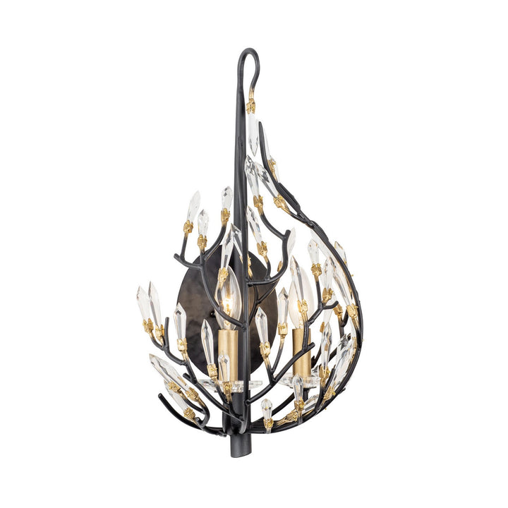 Varaluz Bask 271K02MBFG Wall Sconce Light - Matte Black/French Gold