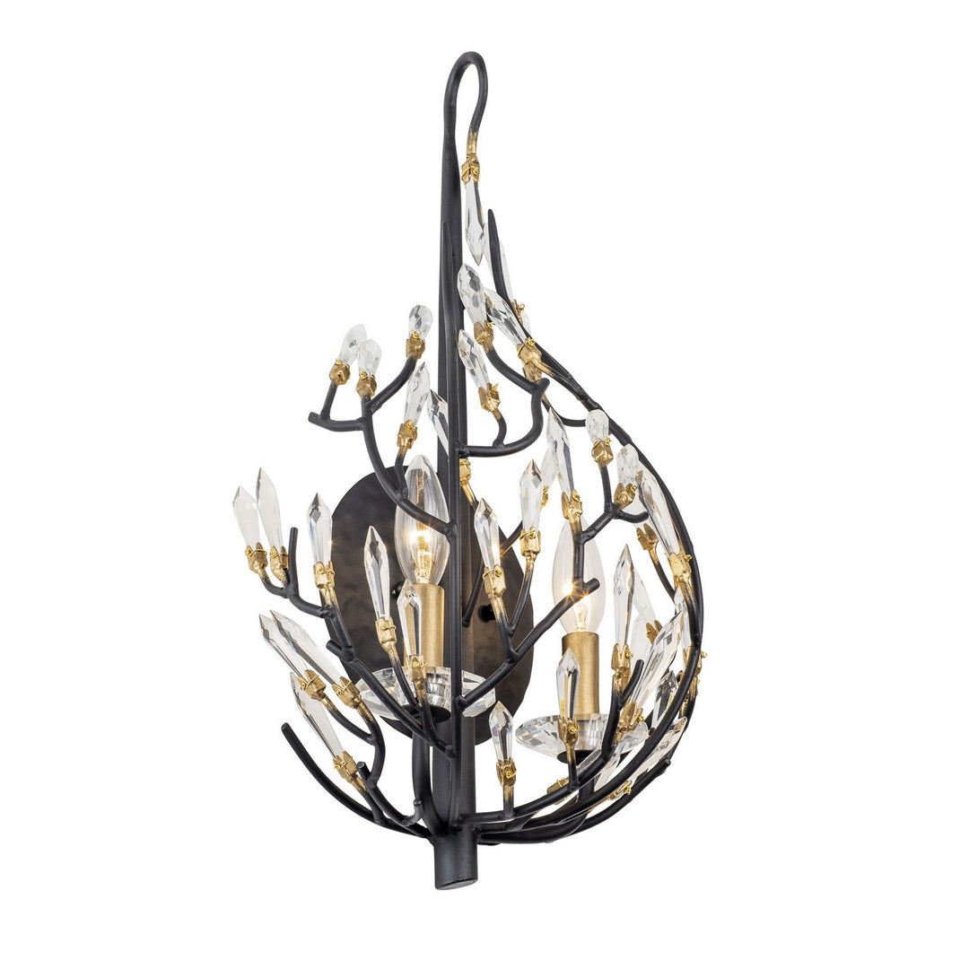 Varaluz Bask 271K02MBFG Wall Sconce Light - Matte Black/French Gold