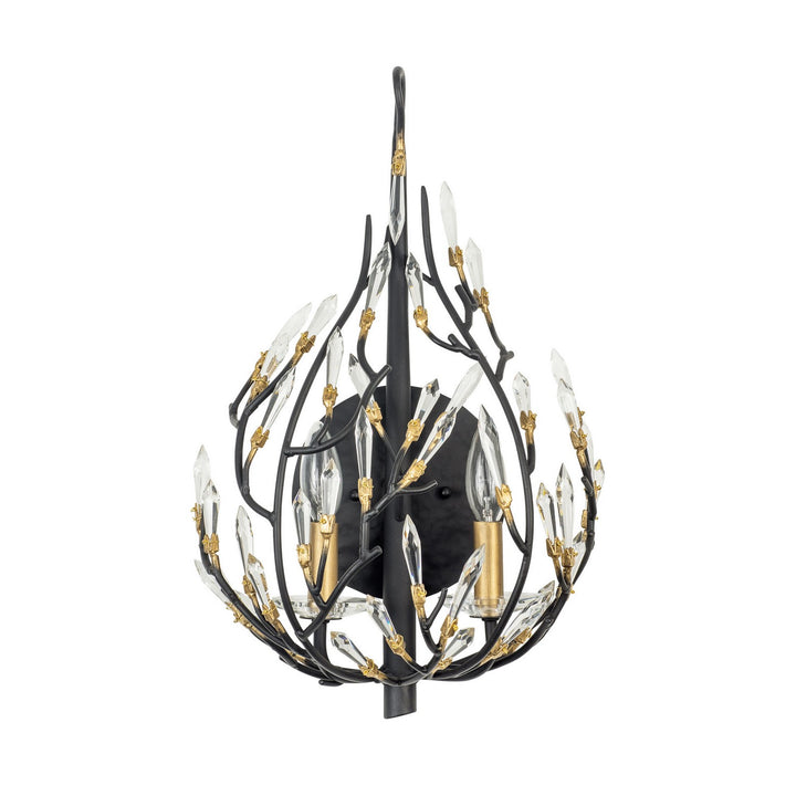 Varaluz Bask 271K02MBFG Wall Sconce Light - Matte Black/French Gold