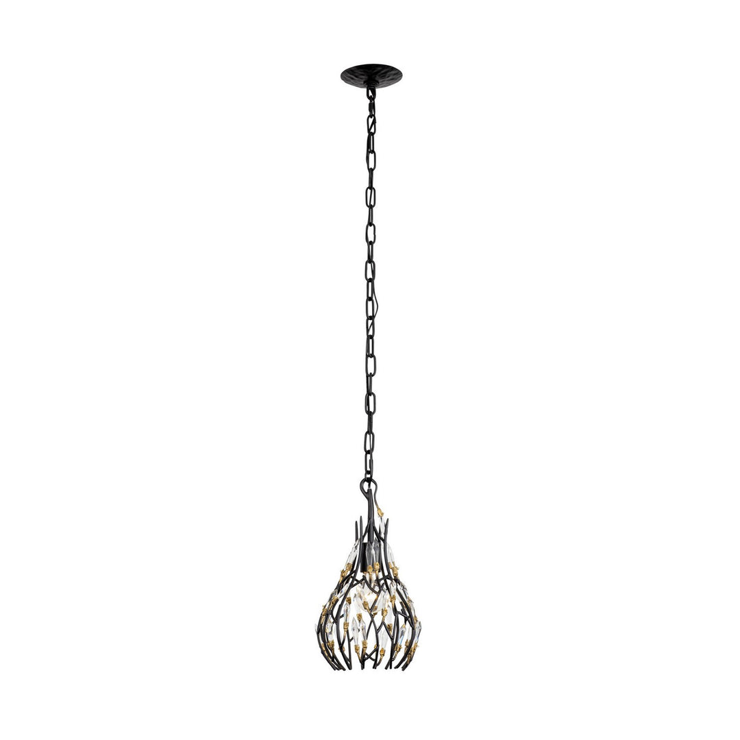 Varaluz Bask 271M01MBFG Pendant Light - Matte Black/French Gold