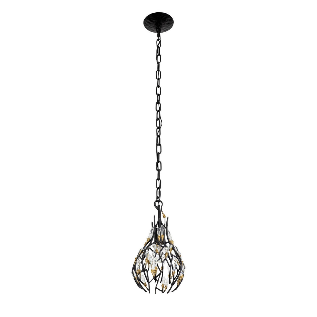 Varaluz Bask 271M01MBFG Pendant Light - Matte Black/French Gold