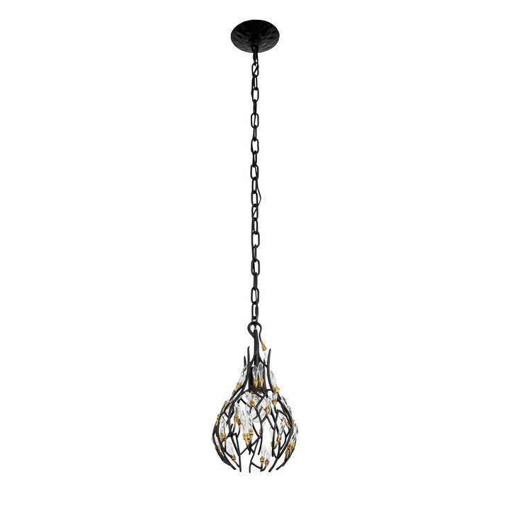 Varaluz Bask 271M01MBFG Pendant Light - Matte Black/French Gold