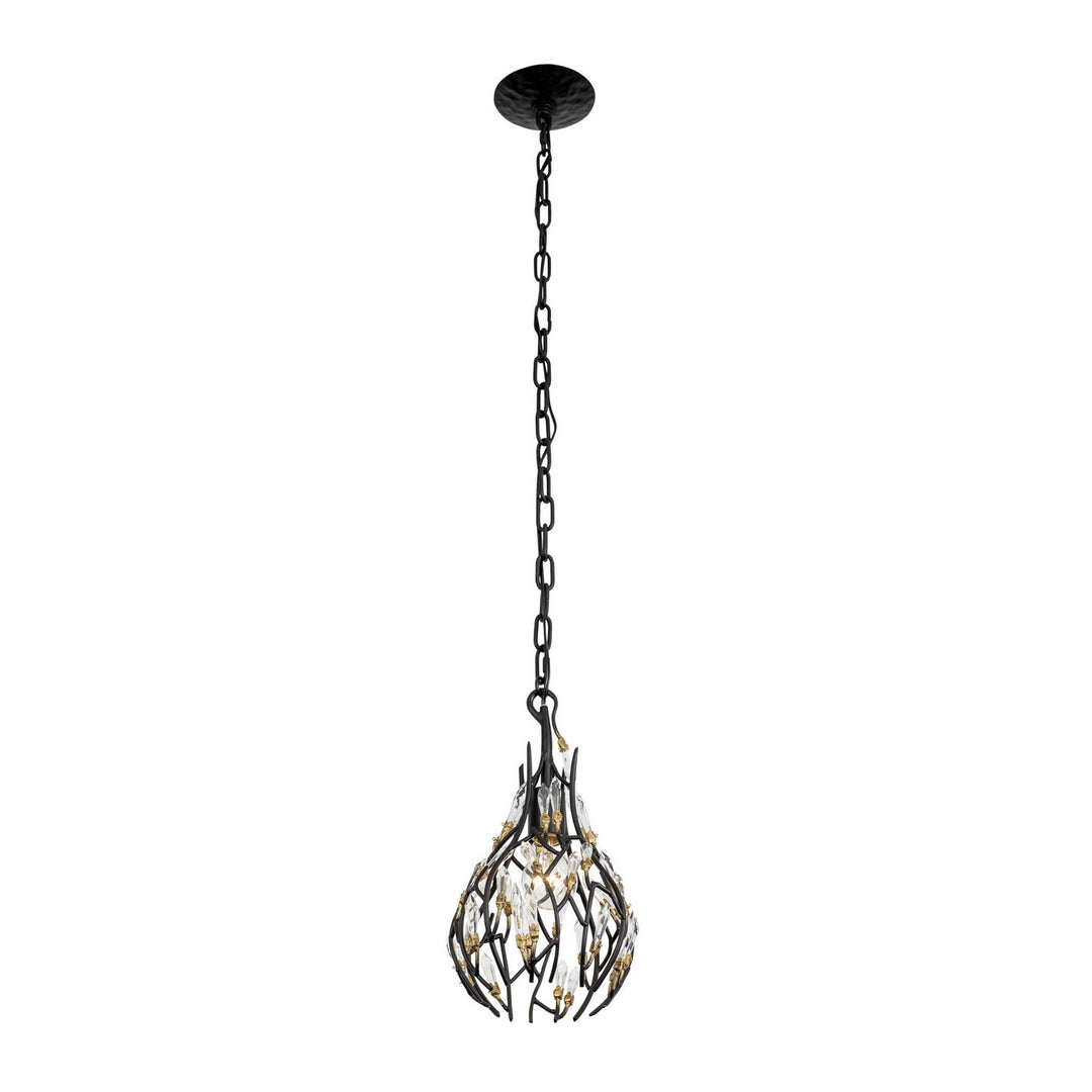 Varaluz Bask 271M01MBFG Pendant Light - Matte Black/French Gold