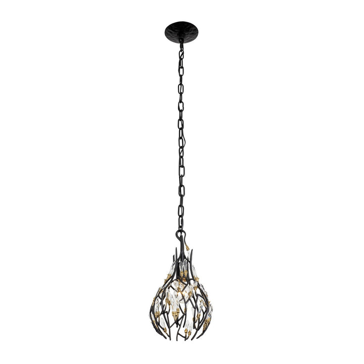 Varaluz Bask 271M01MBFG Pendant Light - Matte Black/French Gold