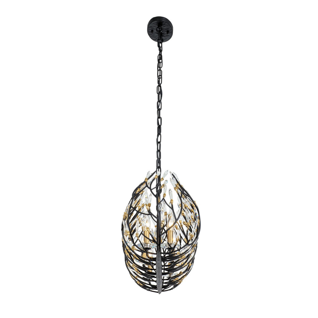 Varaluz Bask 271N06MBFG Pendant Light - Matte Black/French Gold