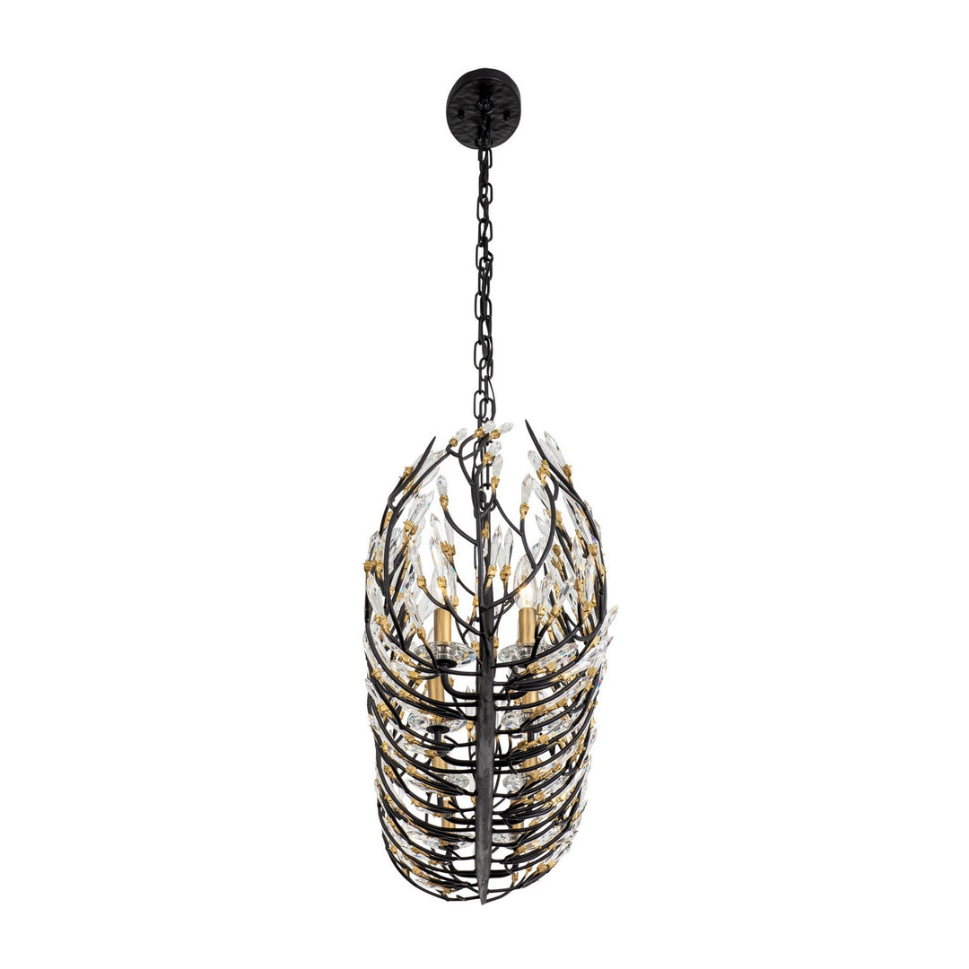 Varaluz Bask 271N08MBFG Pendant Light - Matte Black/French Gold