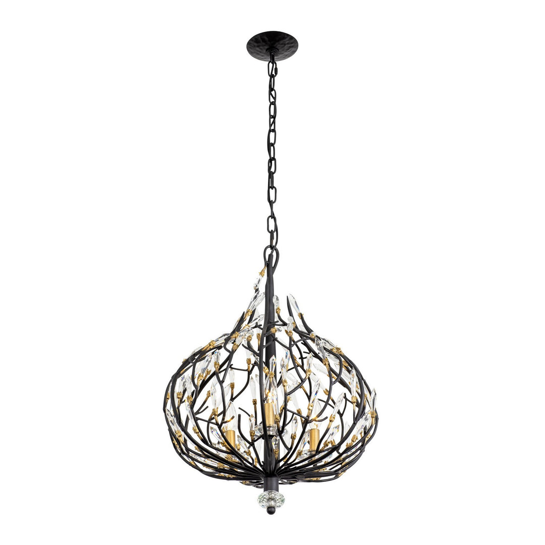 Varaluz Bask 271P03MBFG Chandelier Light - Matte Black/French Gold