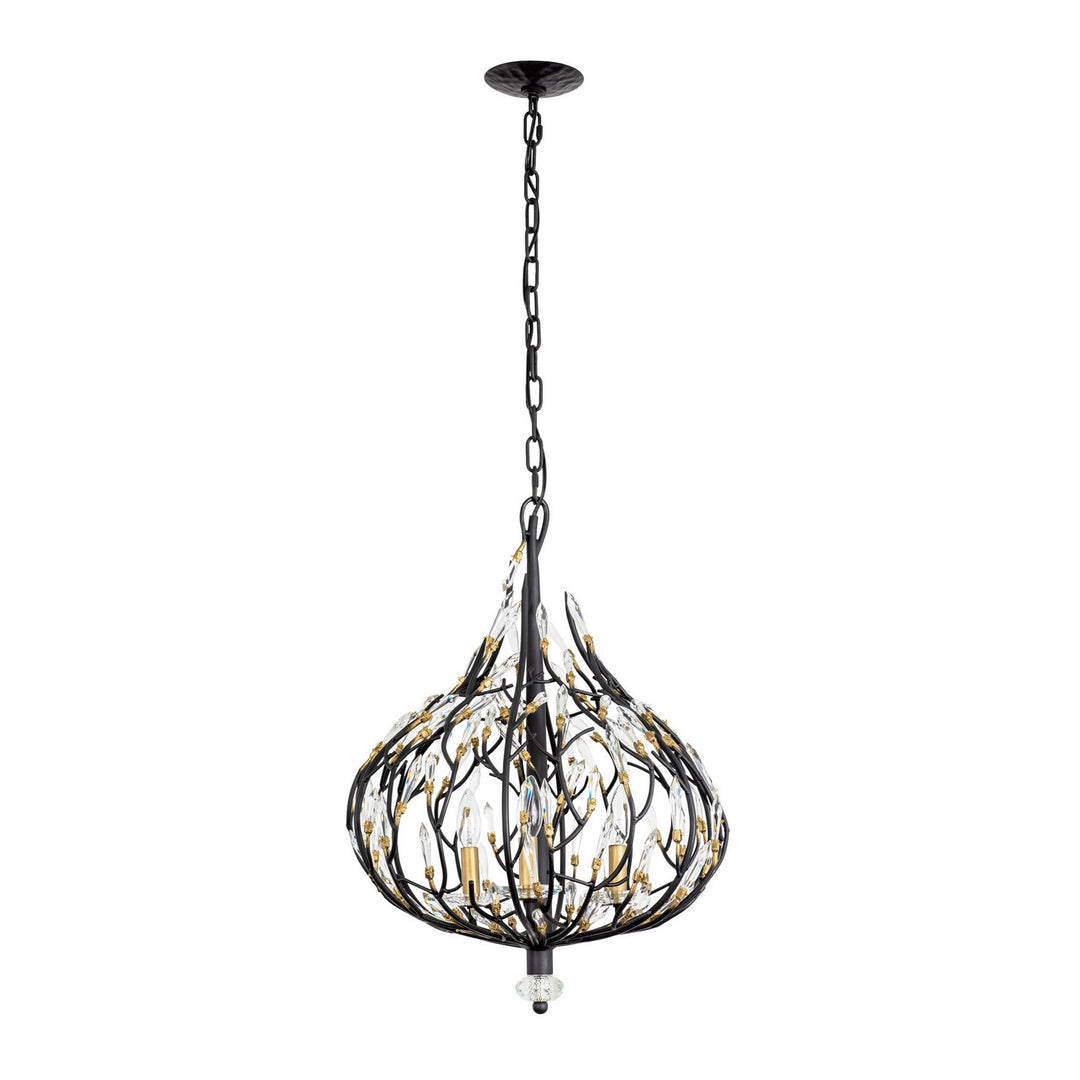 Varaluz Bask 271P03MBFG Chandelier Light - Matte Black/French Gold