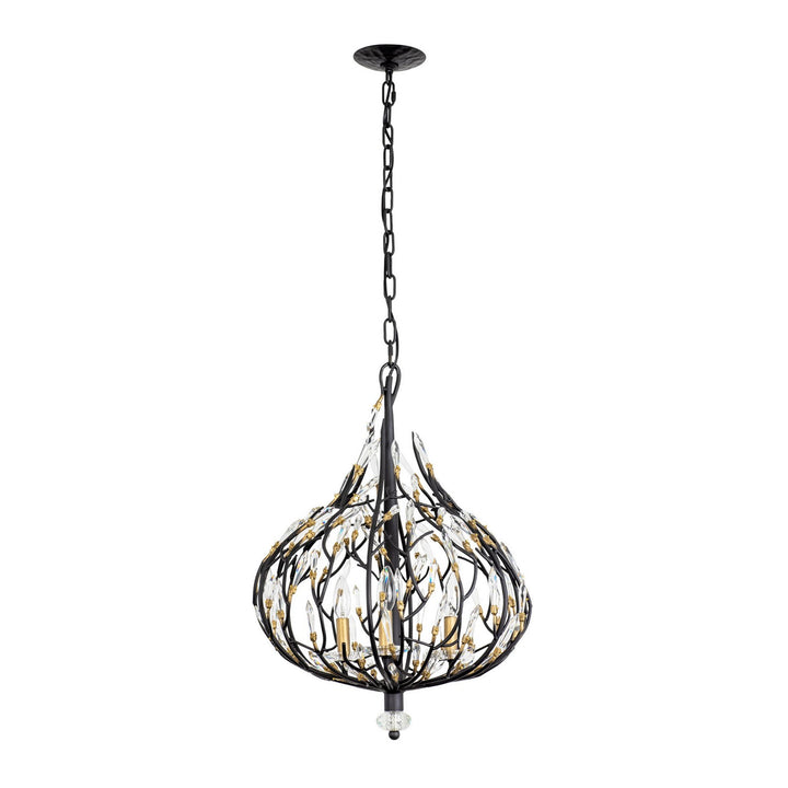 Varaluz Bask 271P03MBFG Chandelier Light - Matte Black/French Gold