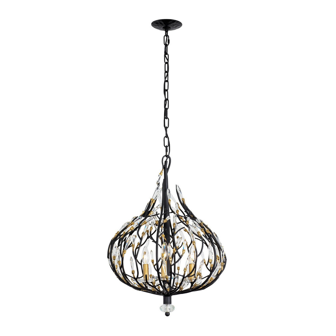Varaluz Bask 271P03MBFG Chandelier Light - Matte Black/French Gold