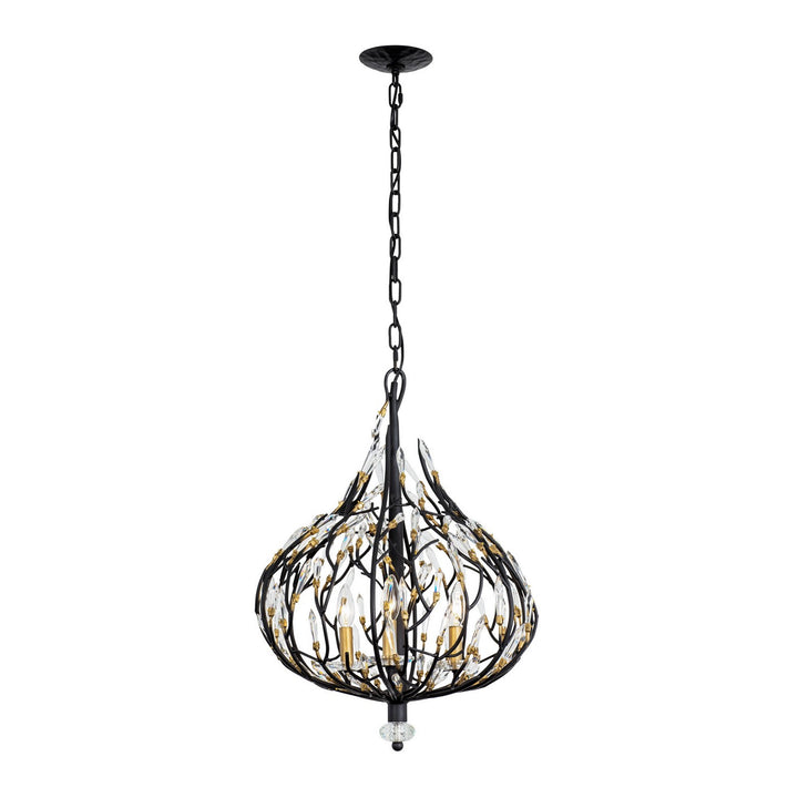 Varaluz Bask 271P03MBFG Chandelier Light - Matte Black/French Gold