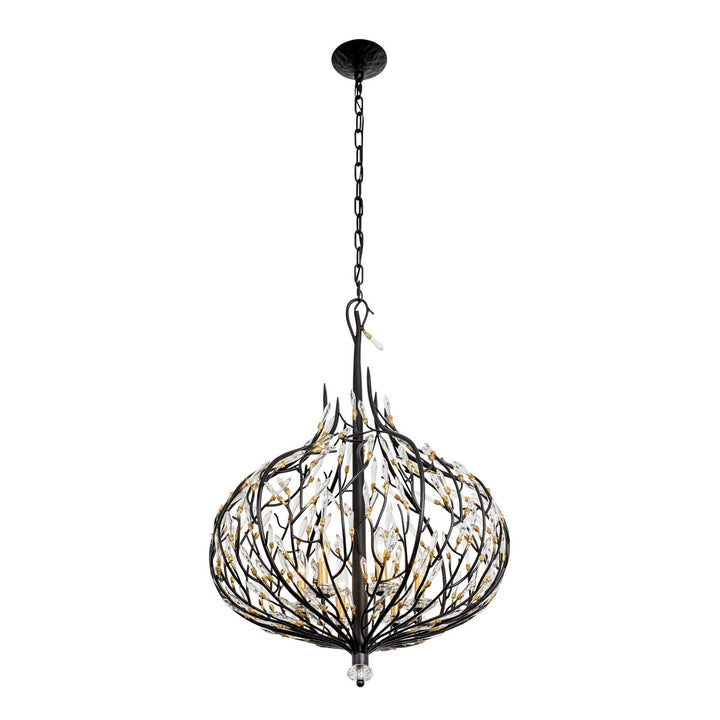 Varaluz Bask 271P06MBFG Chandelier Light - Matte Black/French Gold