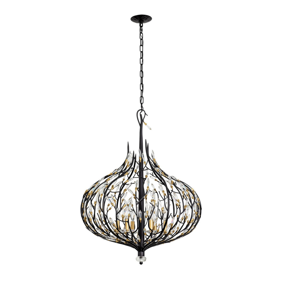 Varaluz Bask 271P06MBFG Chandelier Light - Matte Black/French Gold