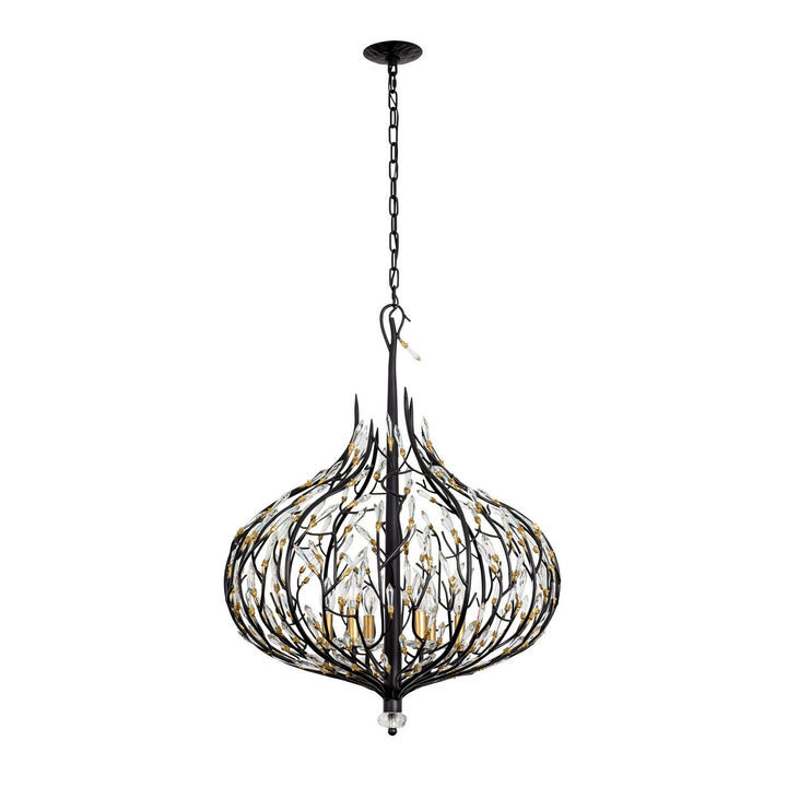 Varaluz Bask 271P06MBFG Chandelier Light - Matte Black/French Gold
