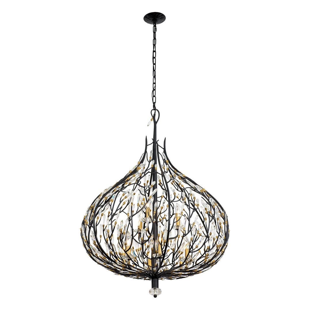 Varaluz Bask 271P09MBFG Chandelier Light - Matte Black/French Gold