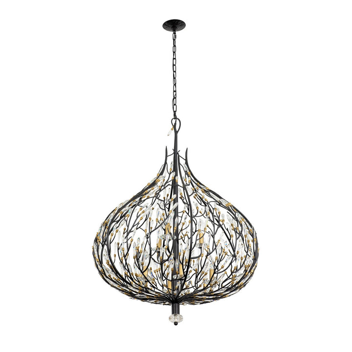 Varaluz Bask 271P09MBFG Chandelier Light - Matte Black/French Gold