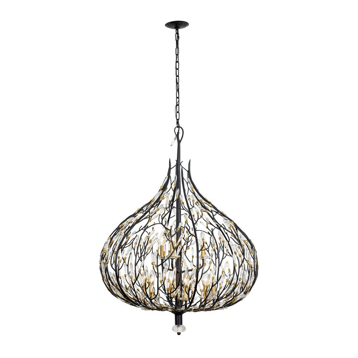 Varaluz Bask 271P09MBFG Chandelier Light - Matte Black/French Gold