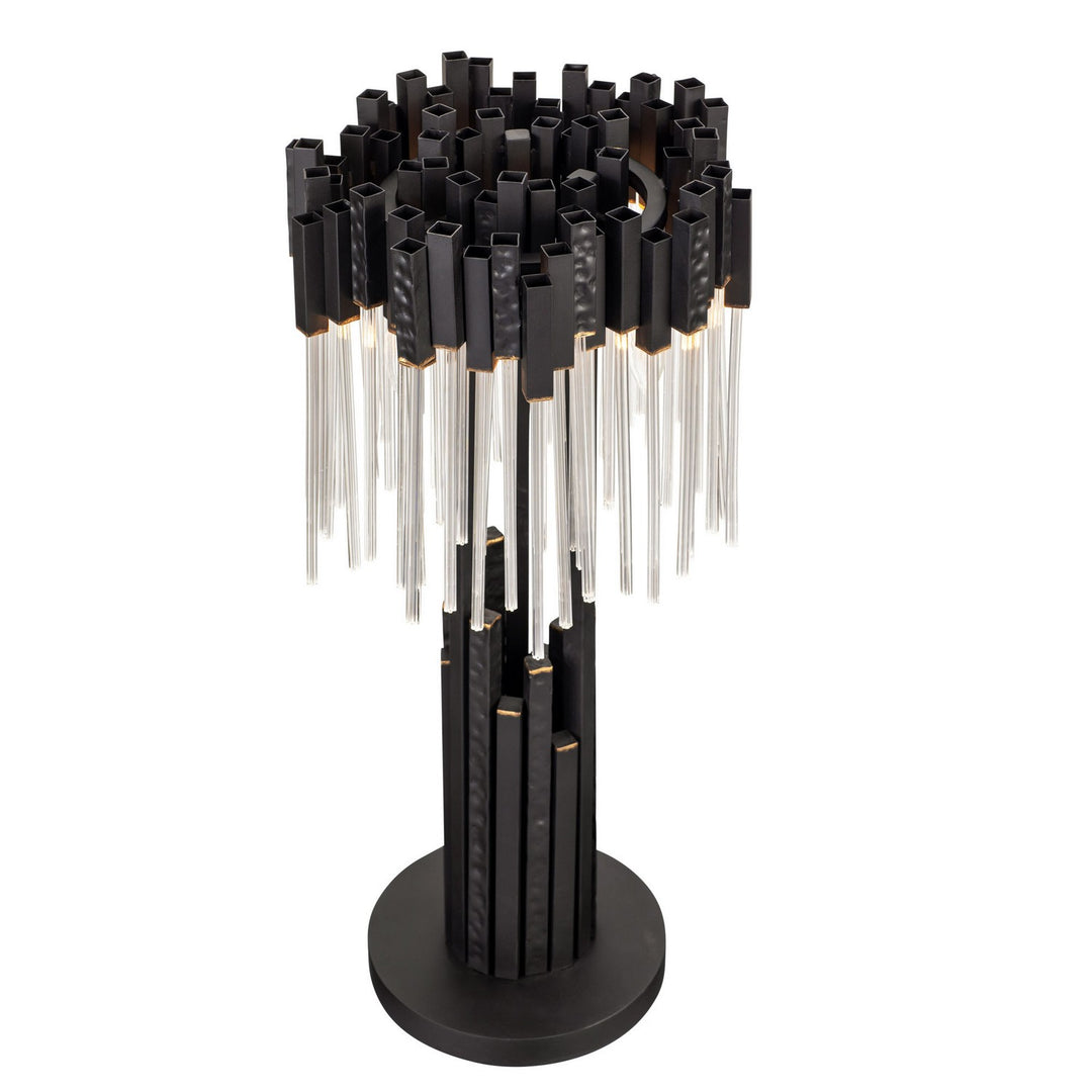 Varaluz Lighting 309T03MBFG  Matrix Lamp Matte Black/French Gold