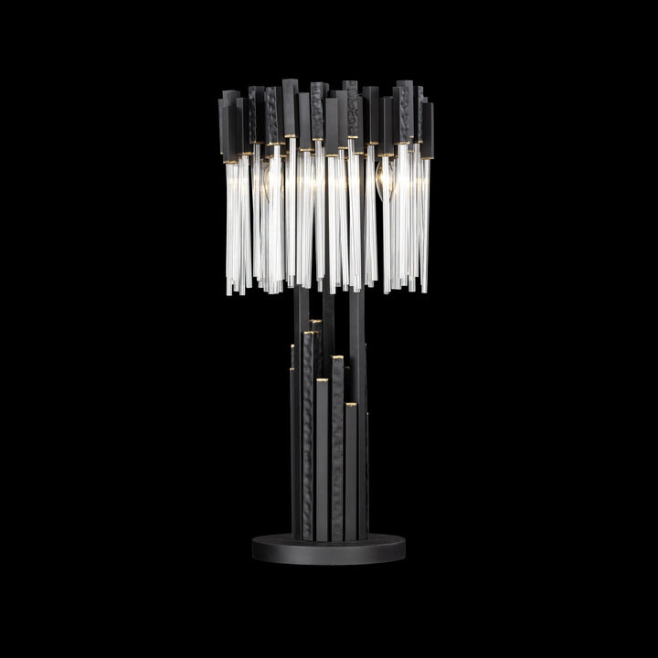 Varaluz Lighting 309T03MBFG  Matrix Lamp Matte Black/French Gold