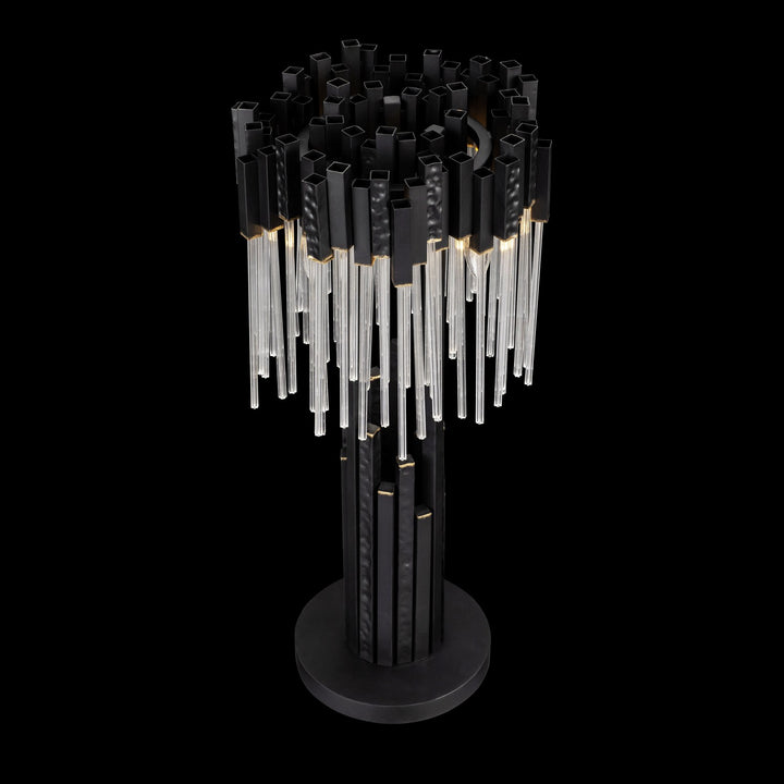 Varaluz Lighting 309T03MBFG  Matrix Lamp Matte Black/French Gold