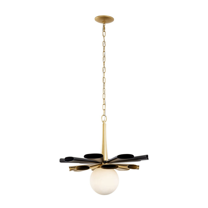 Varaluz Daphne 372P01LMBFG Pendant Light - Matte Black/French Gold