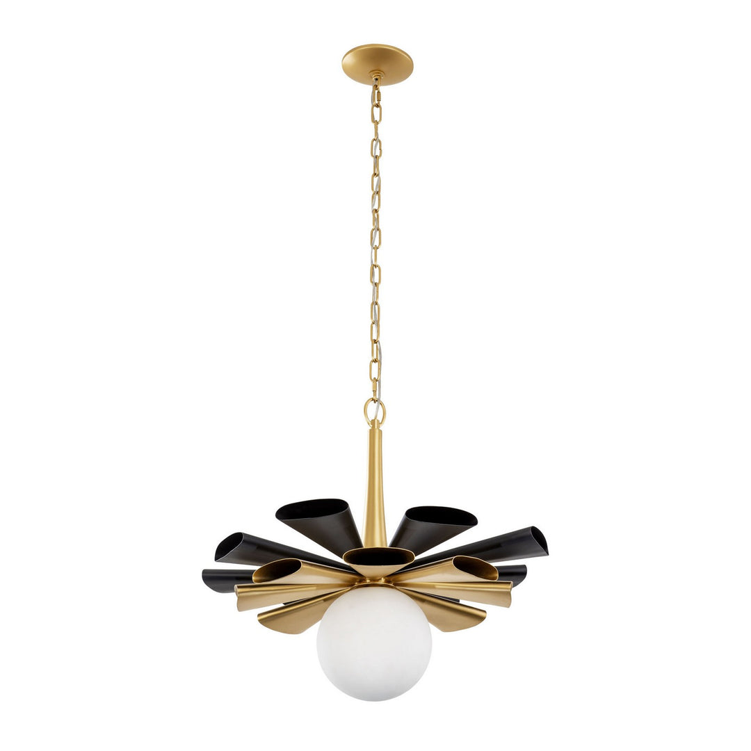 Varaluz Daphne 372P01LMBFG Pendant Light - Matte Black/French Gold