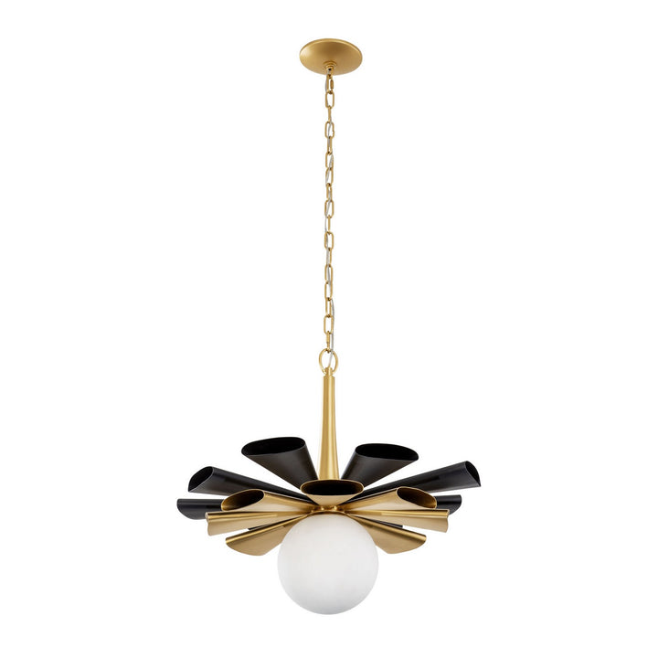 Varaluz Daphne 372P01LMBFG Pendant Light - Matte Black/French Gold