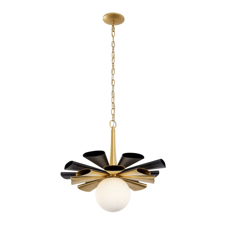 Varaluz Daphne 372P01LMBFG Pendant Light - Matte Black/French Gold