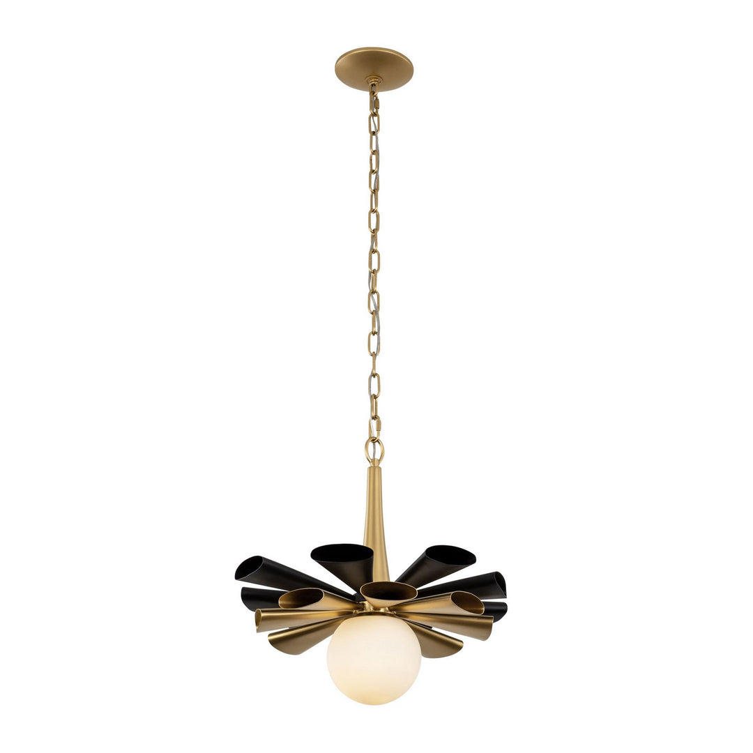 Varaluz Daphne 372P01MMBFG Pendant Light - Matte Black/French Gold