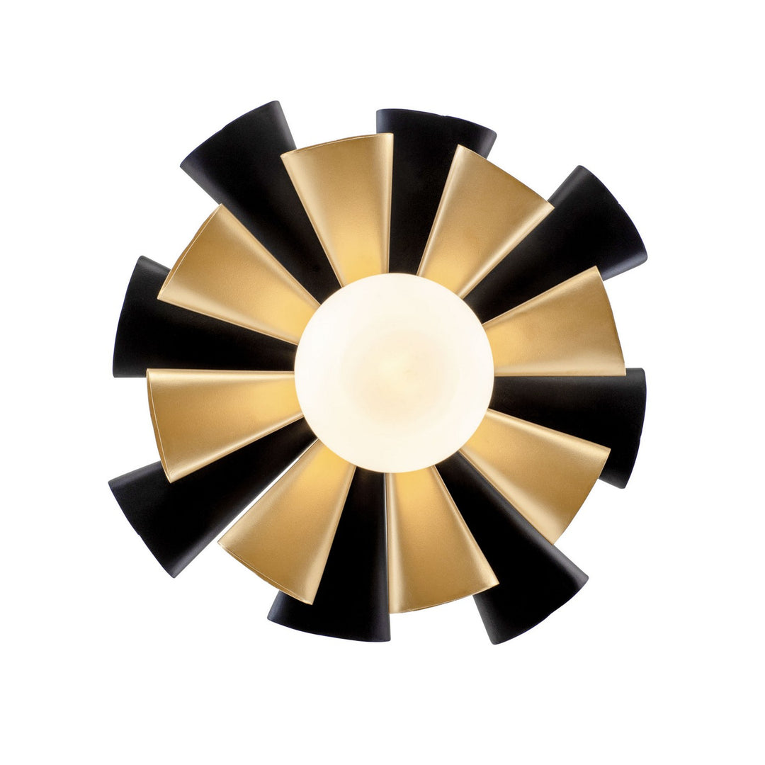 Varaluz Daphne 372P01SMBFG Pendant Light - Matte Black/French Gold