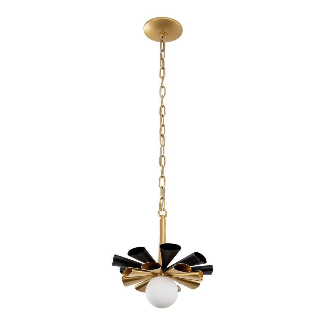 Varaluz Daphne 372P01SMBFG Pendant Light - Matte Black/French Gold