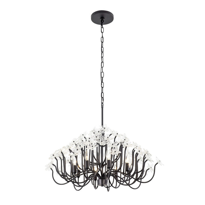 Varaluz Wildflower 378C08MB Chandelier Light - Matte Black