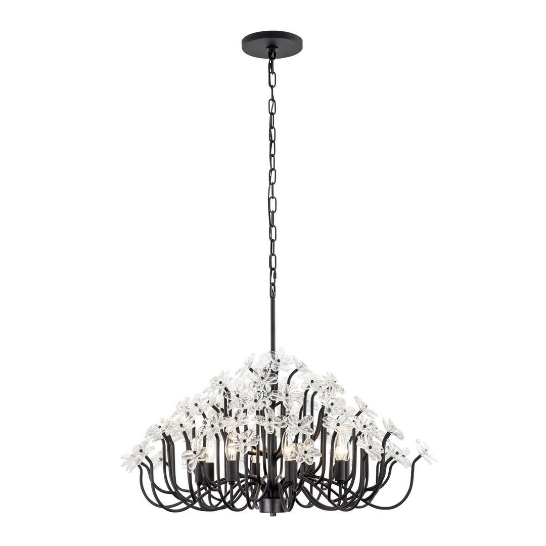 Varaluz Wildflower 378C08MB Chandelier Light - Matte Black