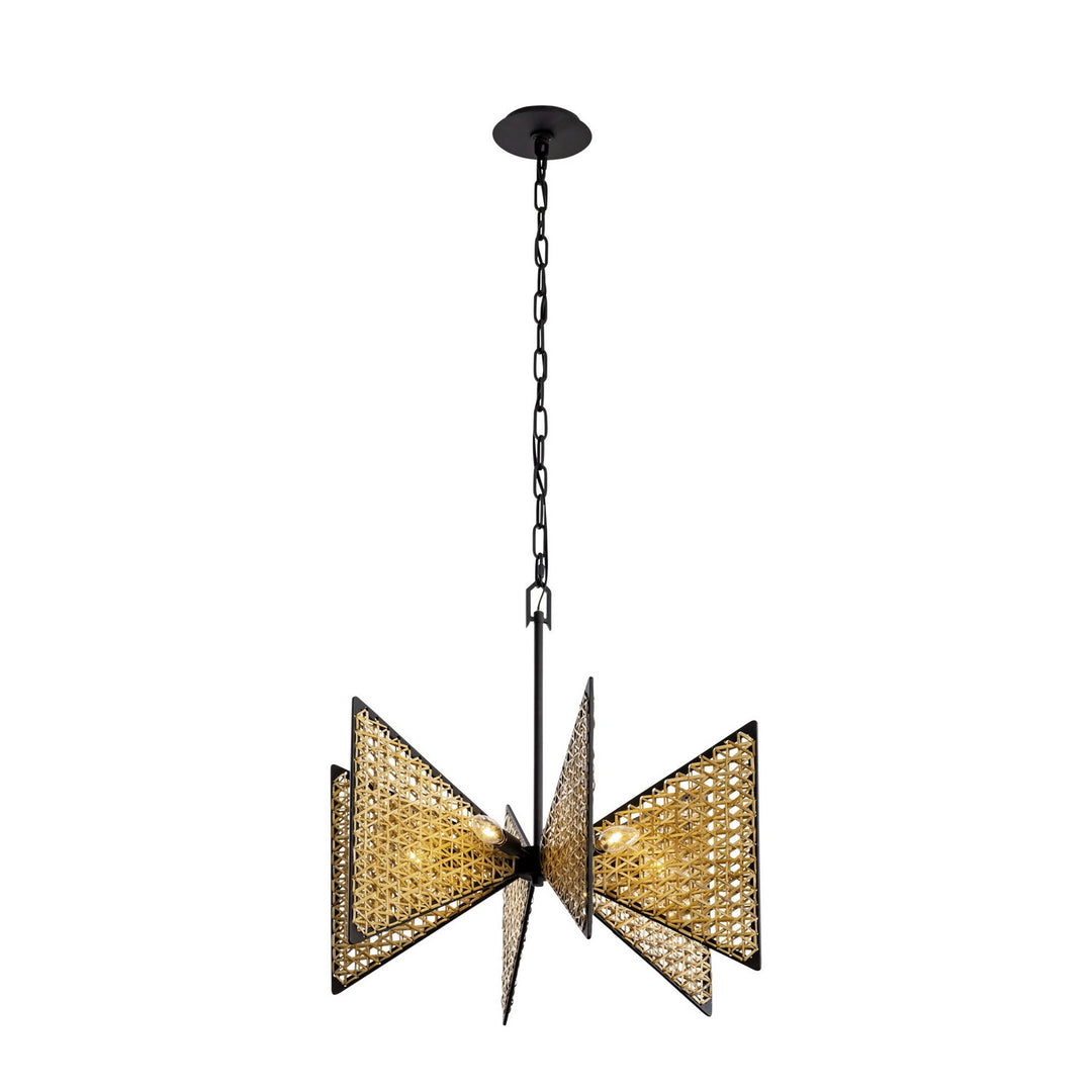 Varaluz Machina 379C06MBS Chandelier Light - Matte Black/Sulihiya