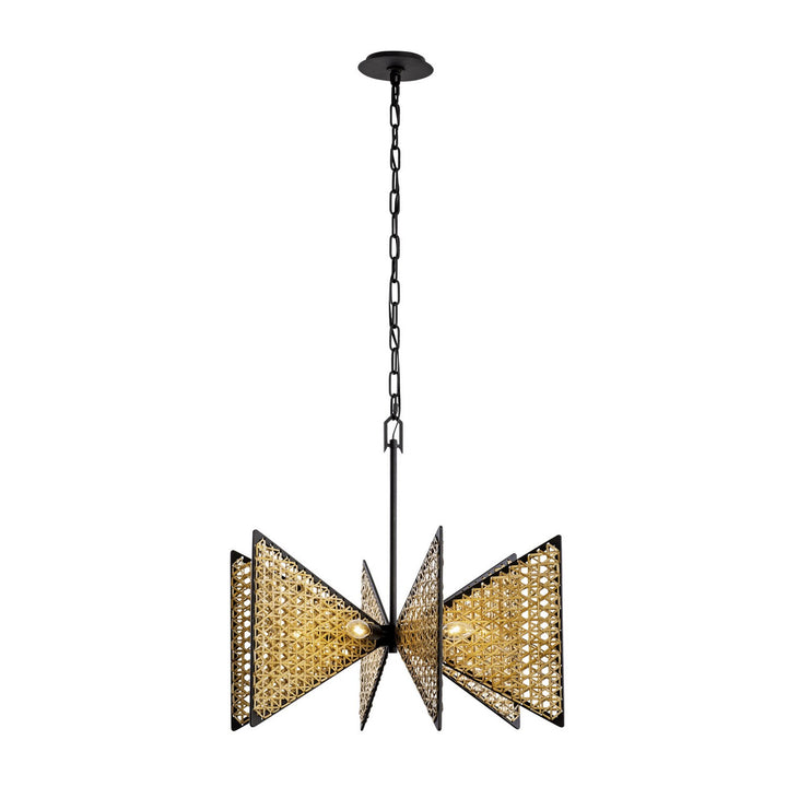 Varaluz Machina 379C06MBS Chandelier Light - Matte Black/Sulihiya