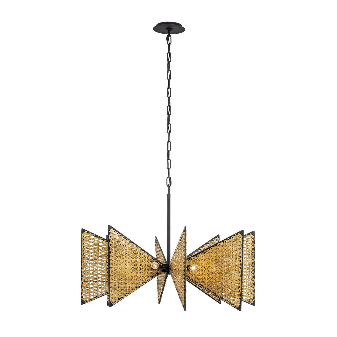 Varaluz Machina 379C08MBS Chandelier Light - Matte Black/Sulihiya