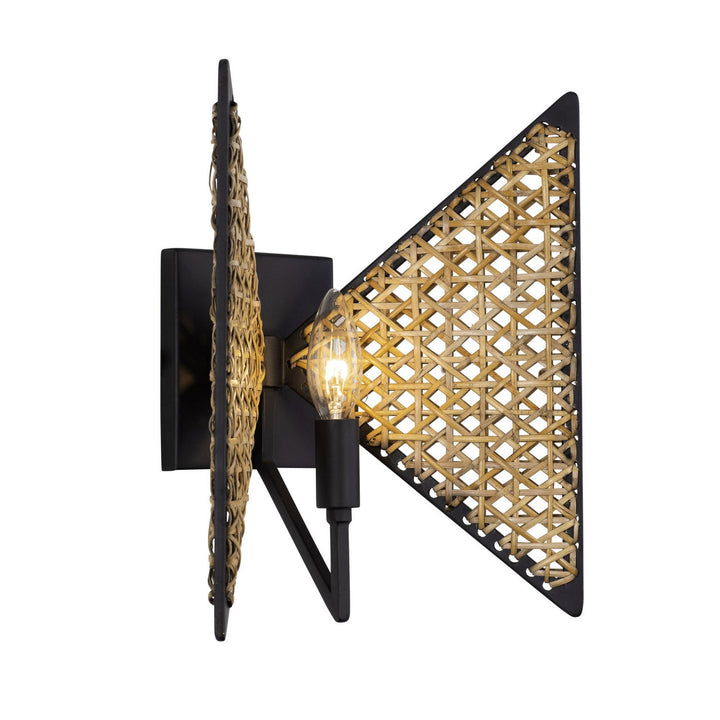 Varaluz Machina 379W01MBS Wall Sconce Light - Matte Black/Sulihiya